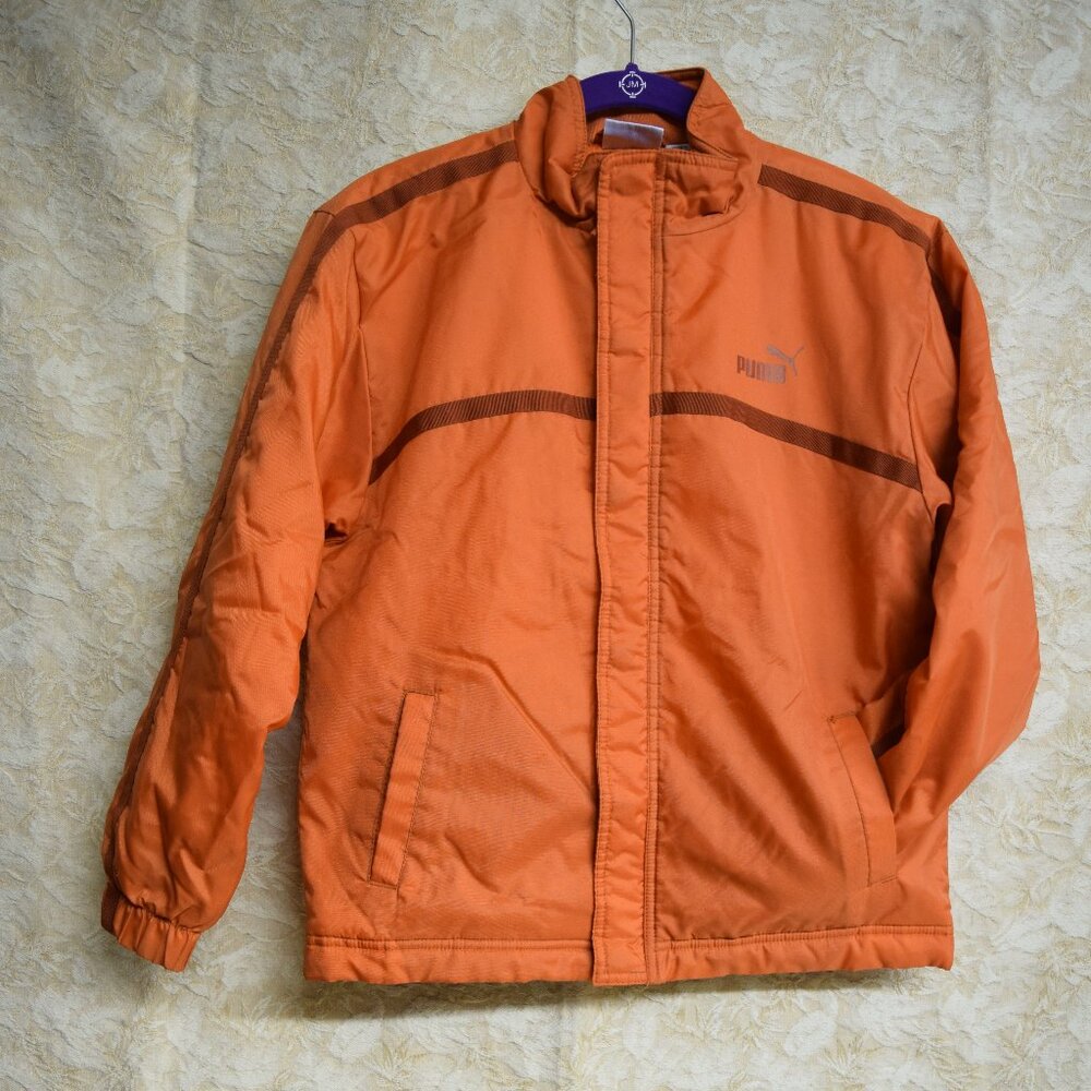 Vintage 90s Y2K Puma Coat Youth Medium / Womens XS Orange Gorpcore Streetwear